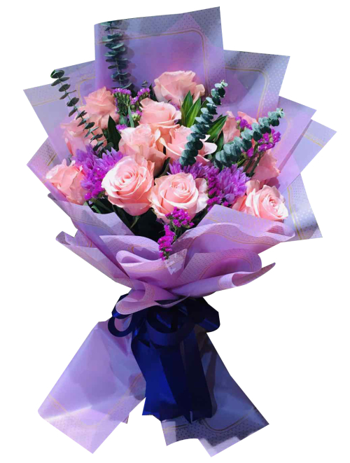 Buy 12 Pieces Pink Roses Bouquet 3 To Philippines 3654